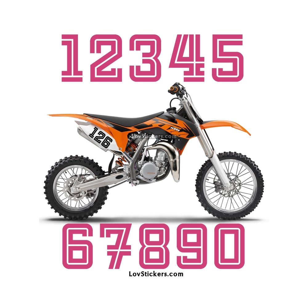 2 Numeros - Font 005 - Nombre adhesif Racing Moto Quad VTT