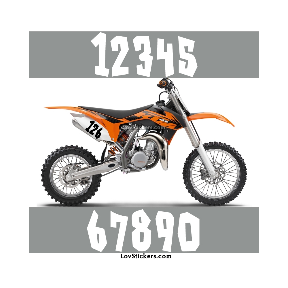 2 Numeros - Font 006 - Nombre adhesif Racing Moto Quad VTT