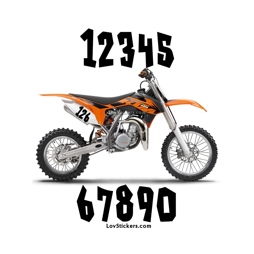 2 Numeros - Font 006 - Nombre adhesif Racing Moto Quad VTT