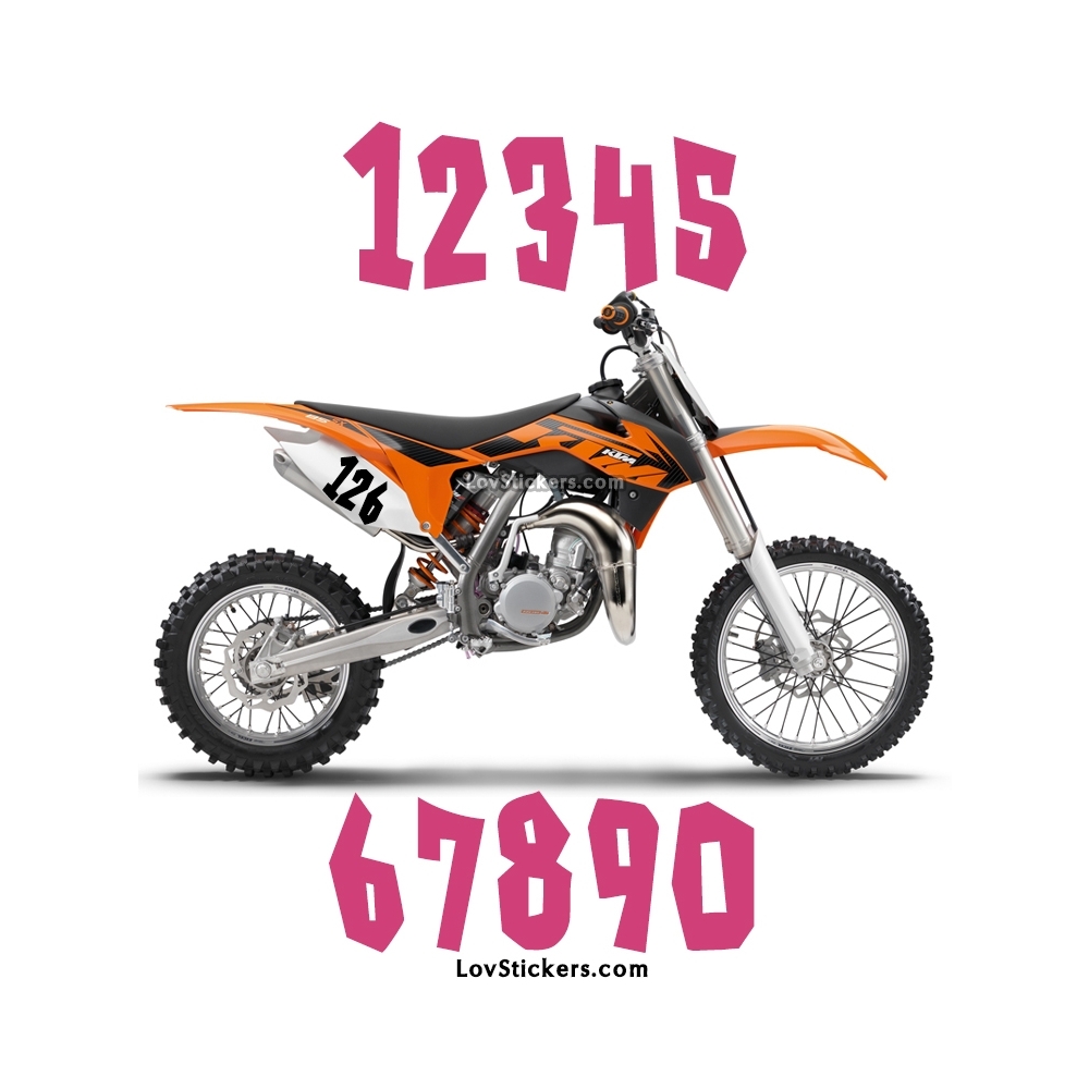 2 Numeros - Font 006 - Nombre adhesif Racing Moto Quad VTT