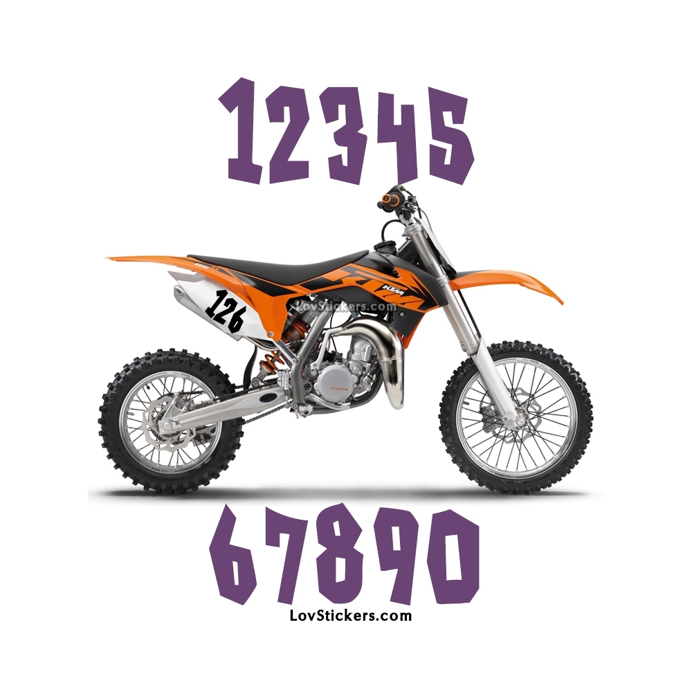 2 Numeros - Font 006 - Nombre adhesif Racing Moto Quad VTT