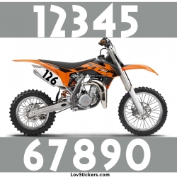 2 Numeros - Font 007 - Nombre adhesif Racing Moto Quad VTT