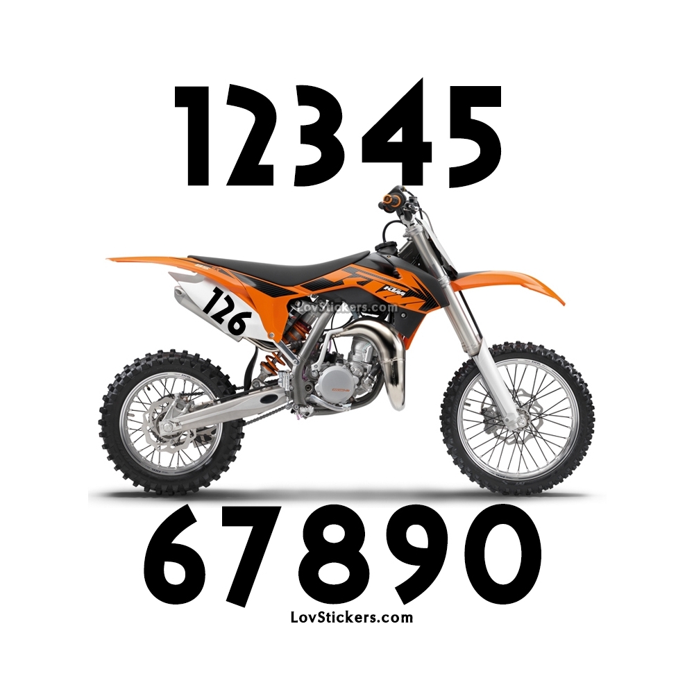 2 Numeros - Font 007 - Nombre adhesif Racing Moto Quad VTT