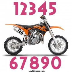 2 Numeros - Font 007 - Nombre adhesif Racing Moto Quad VTT