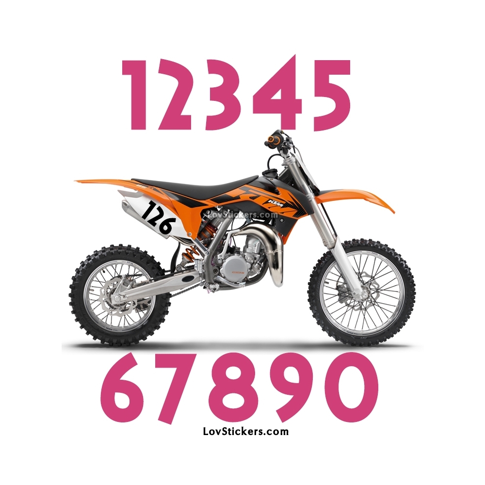 2 Numeros - Font 007 - Nombre adhesif Racing Moto Quad VTT