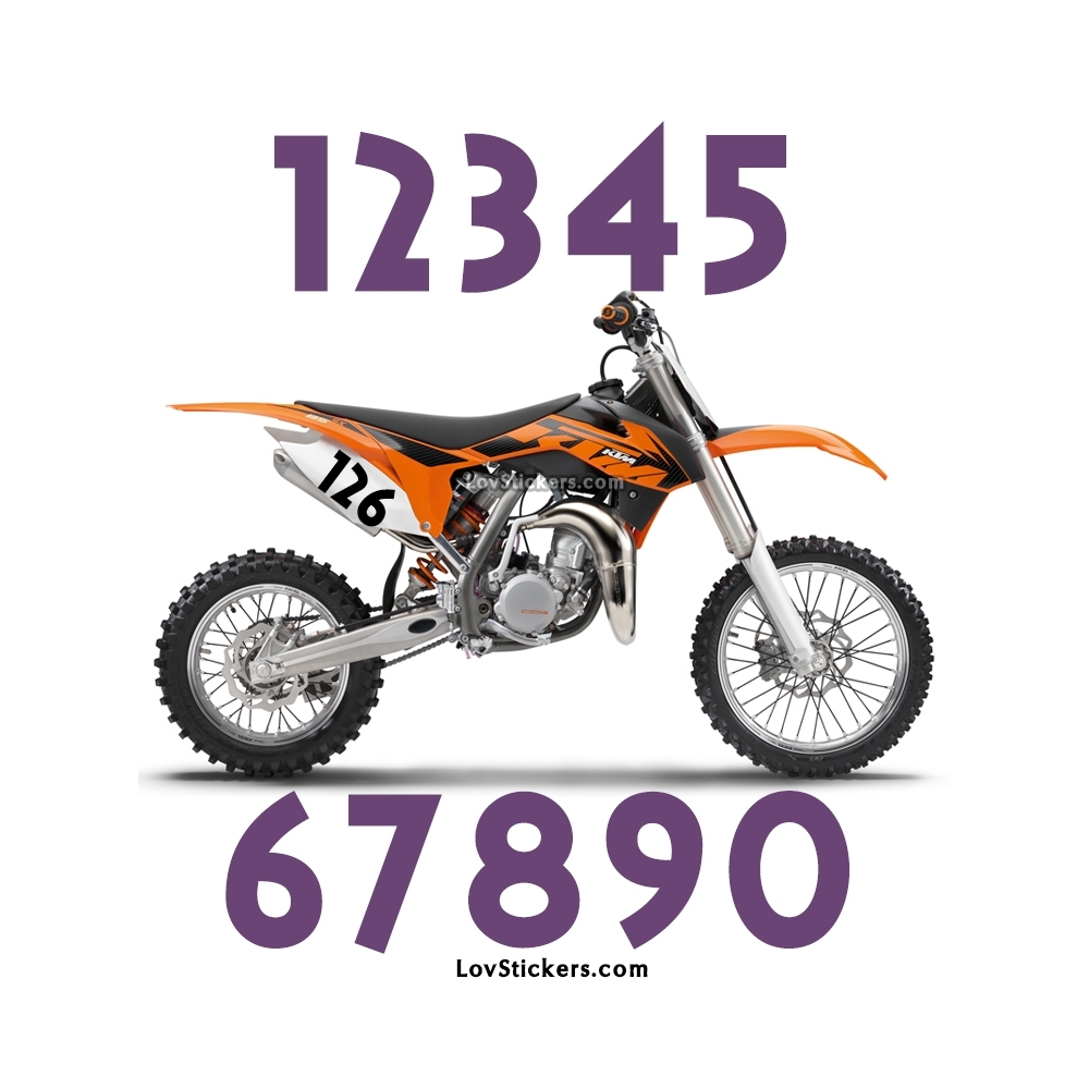 2 Numeros - Font 007 - Nombre adhesif Racing Moto Quad VTT