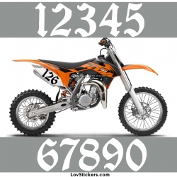 2 Numeros - Font 008 - Nombre adhesif Racing Moto Quad VTT