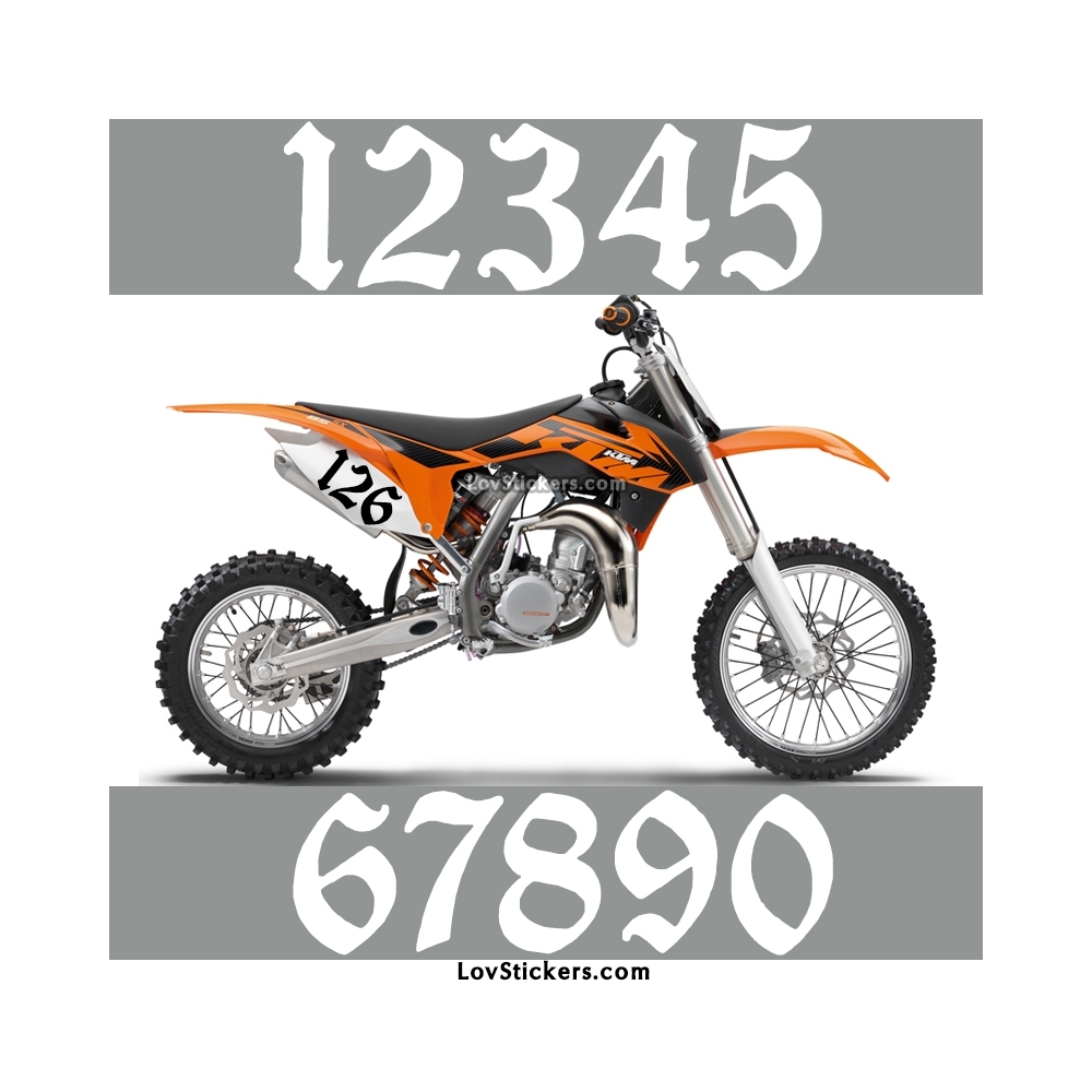 2 Numeros - Font 008 - Nombre adhesif Racing Moto Quad VTT