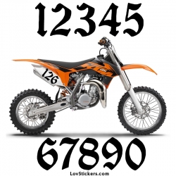 2 Numeros - Font 008 - Nombre adhesif Racing Moto Quad VTT