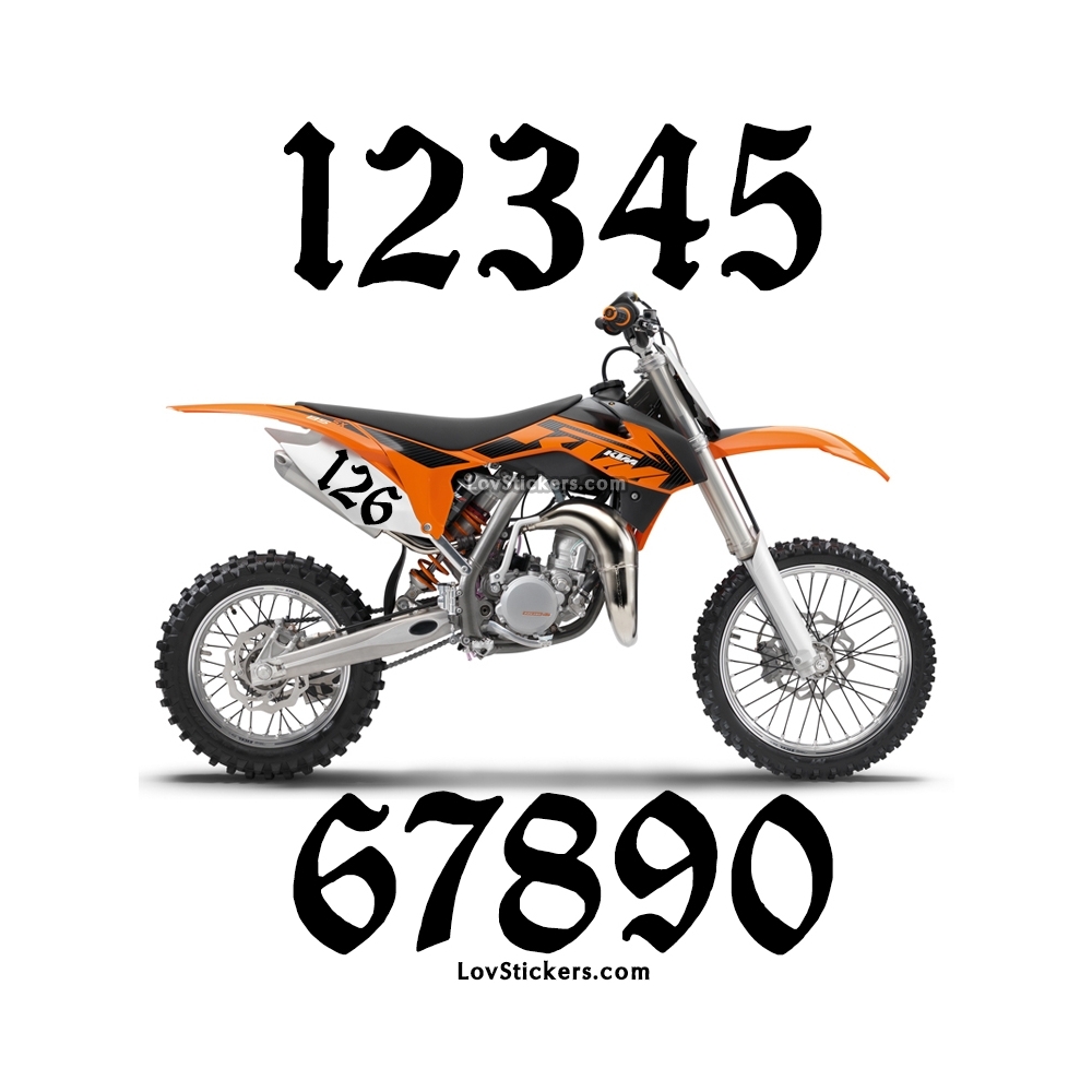 2 Numeros - Font 008 - Nombre adhesif Racing Moto Quad VTT