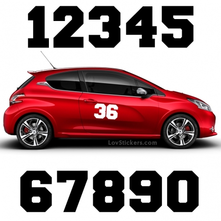 2 Numeros - Font 009 - Nombre adhesif Racing Auto Moto Quad 2 Numeros - Font 009 - Nombre adhesif Racing Auto Moto Quad