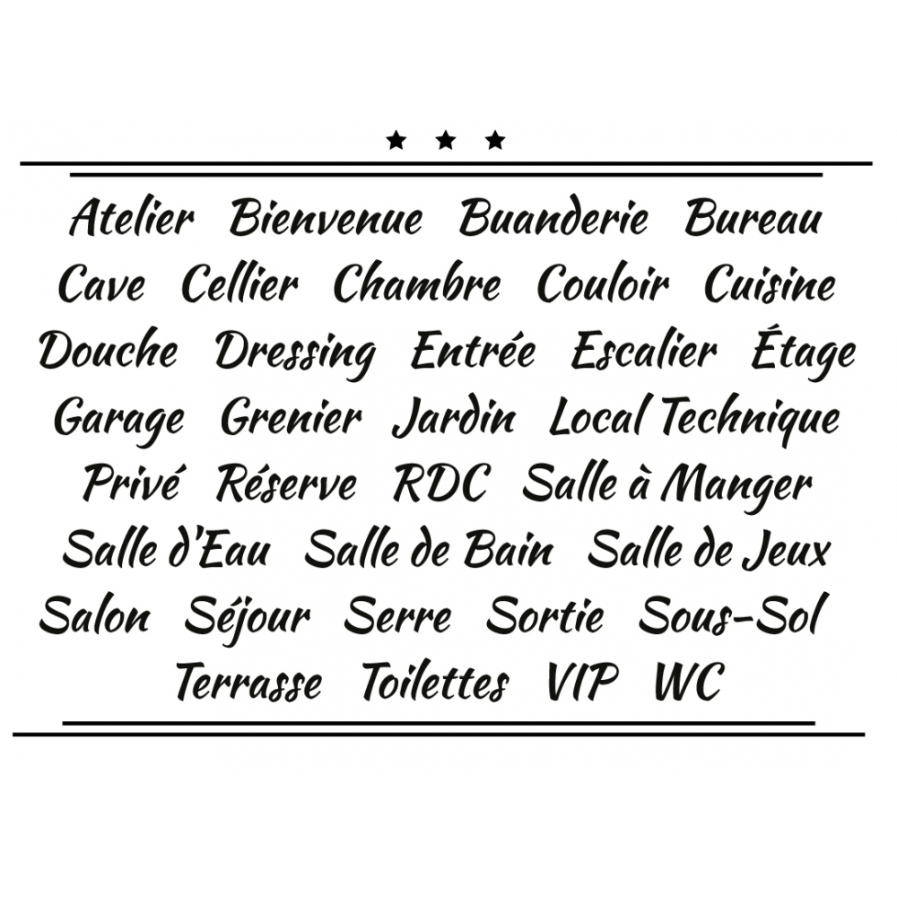 Sticker Porte pour la Maison - Typographie 01 Sticker Porte pour la Maison - Typographie 01
