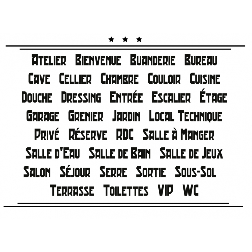 Sticker Porte pour la Maison - Typographie 03 Sticker Porte pour la Maison - Typographie 03