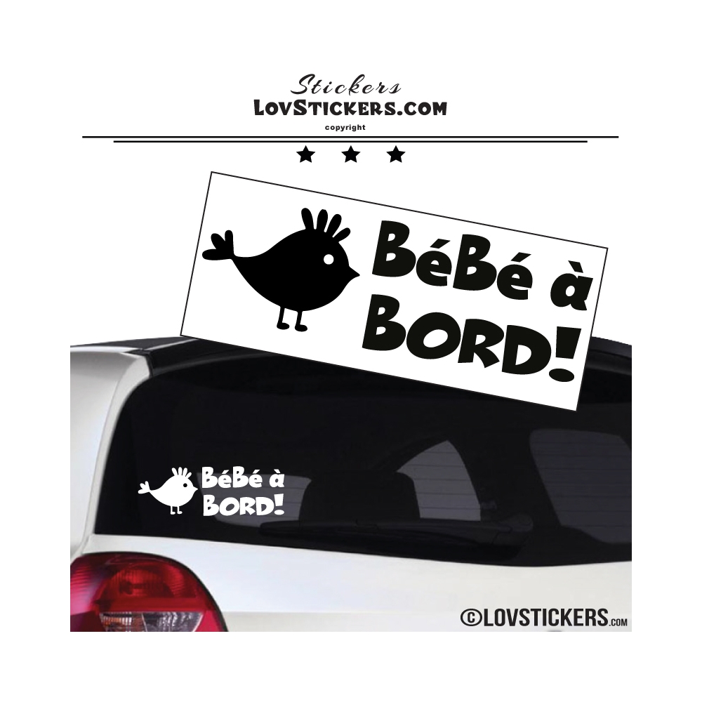 Sticker Bébé à Bord poussin - Sécurité enfant voiture