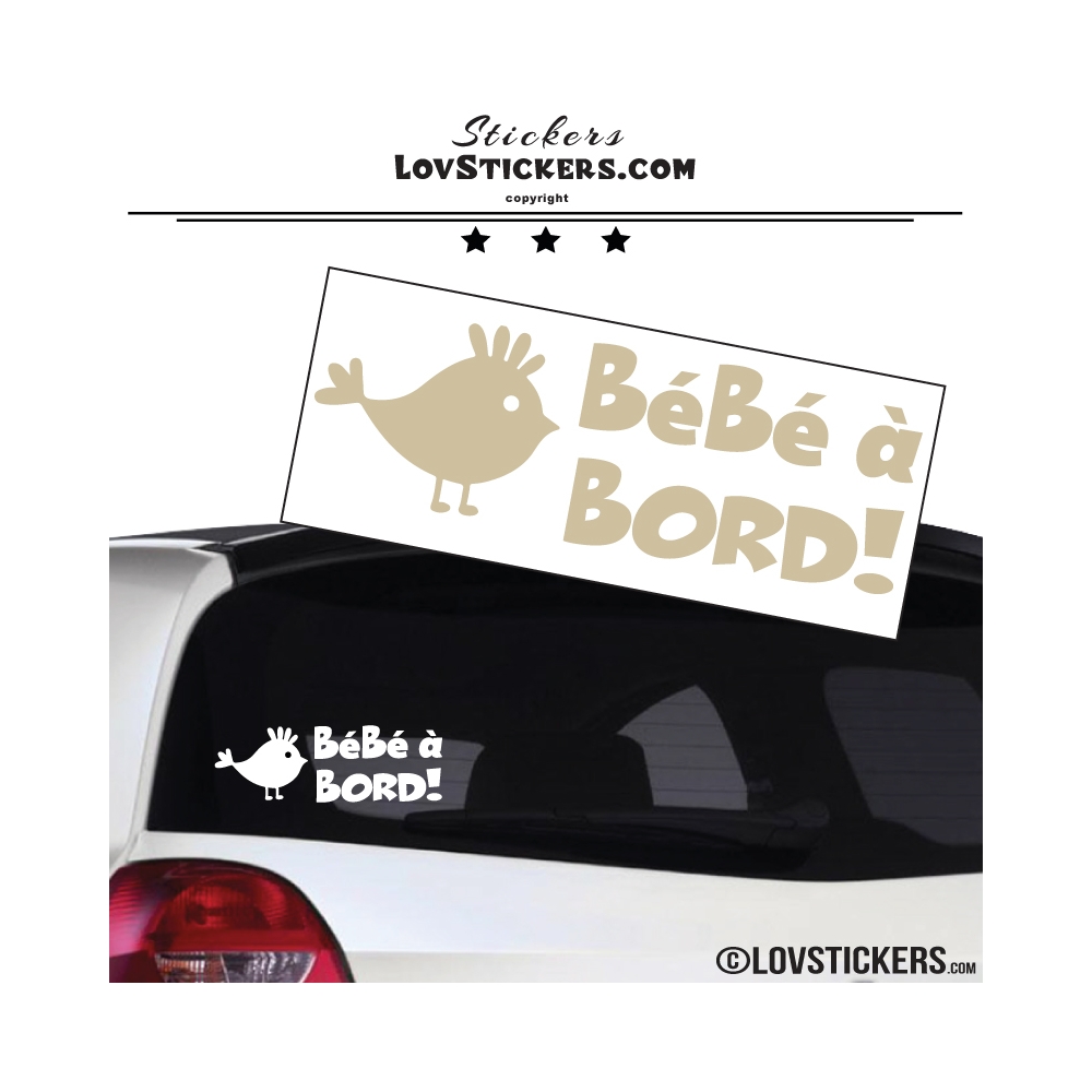 Sticker Bébé à Bord poussin - Sécurité enfant voiture