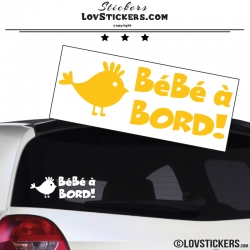 Sticker Bébé à Bord poussin - Sécurité enfant voiture