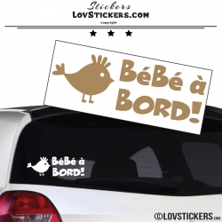 Sticker Bébé à Bord poussin - Sécurité enfant voiture