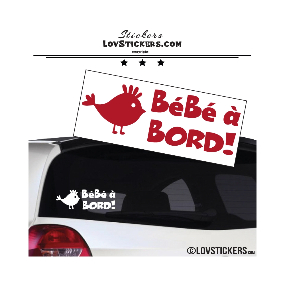 Sticker Bébé à Bord poussin - Sécurité enfant voiture