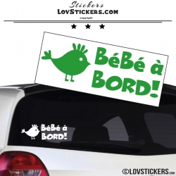 Sticker Bébé à Bord poussin - Sécurité enfant voiture