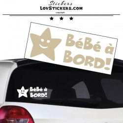 Sticker Bébé à Bord etoile - Sécurité enfant voiture