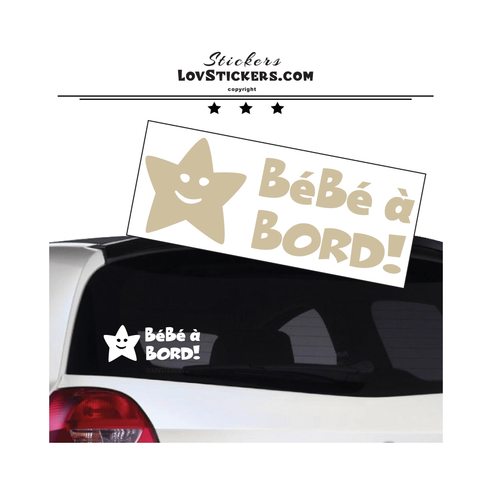 Sticker Bébé à Bord etoile - Sécurité enfant voiture