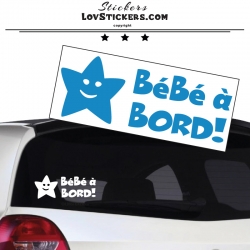 Sticker Bébé à Bord etoile - Sécurité enfant voiture