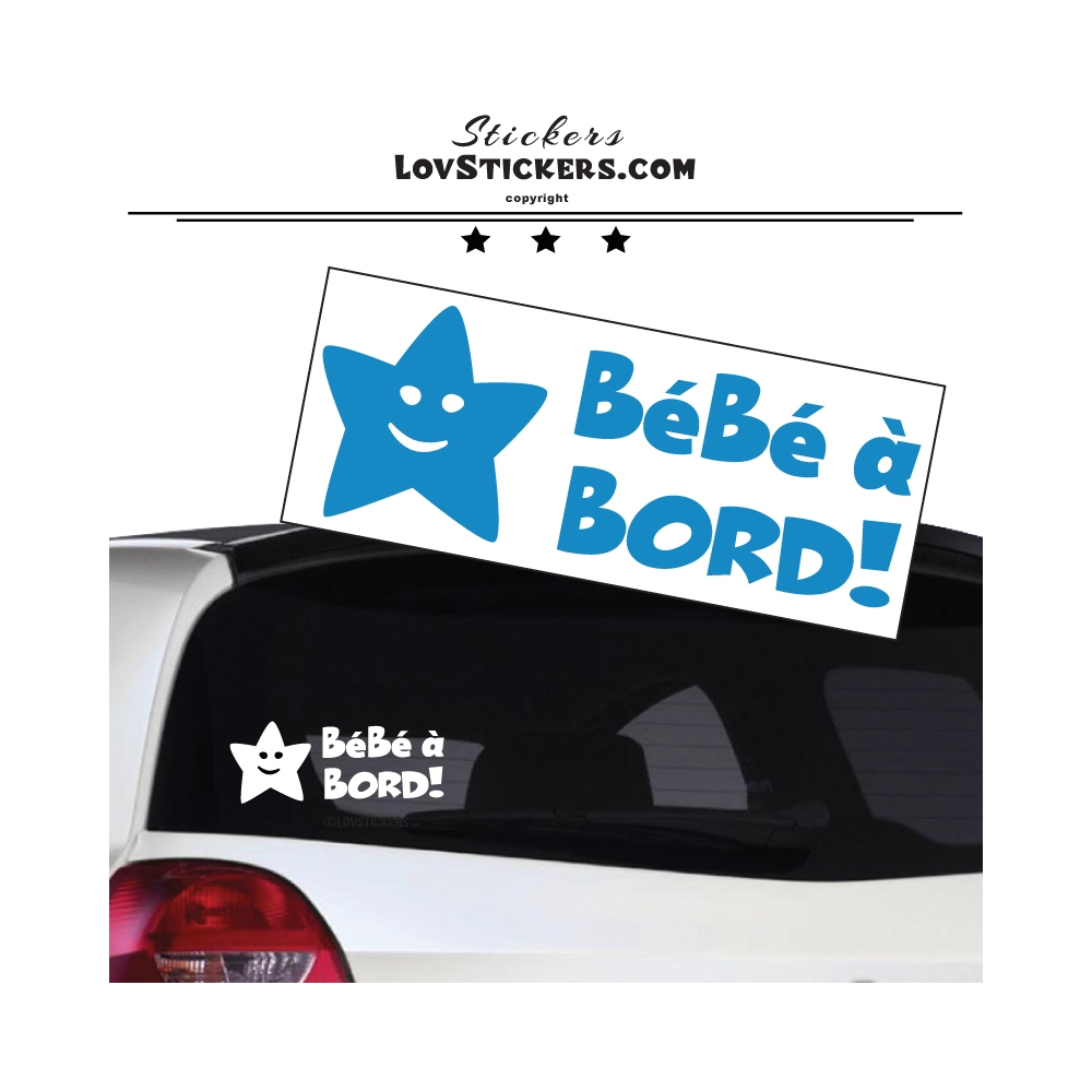 Sticker Bébé à Bord etoile - Sécurité enfant voiture