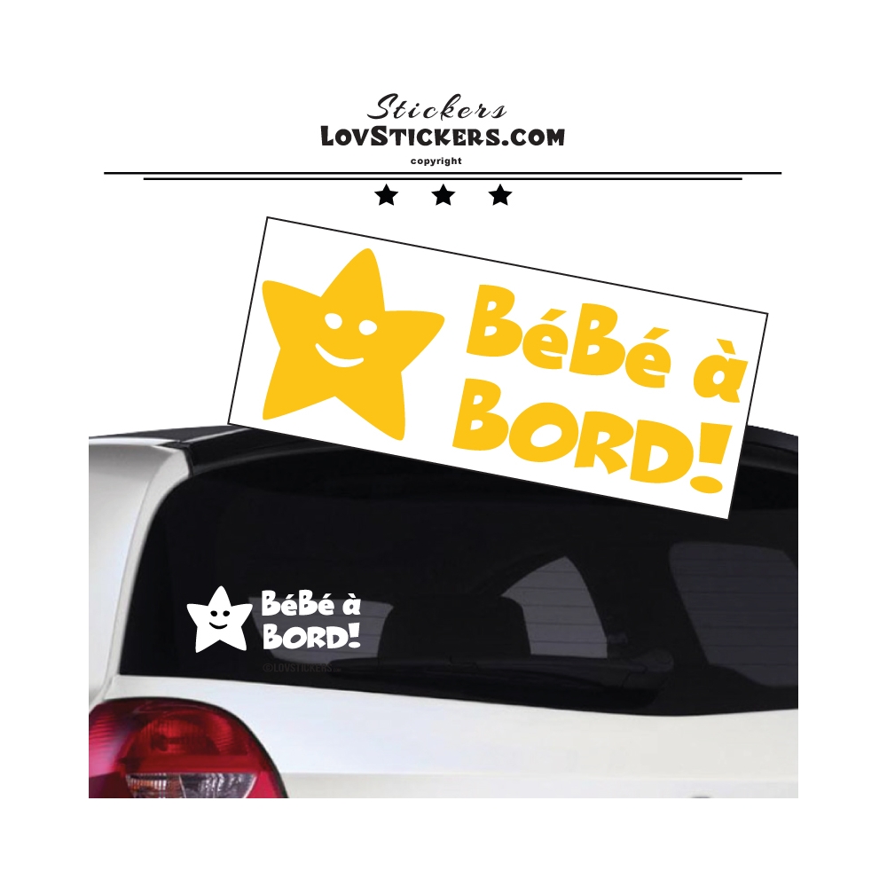 Sticker Bébé à Bord etoile - Sécurité enfant voiture