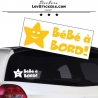 Sticker Bébé à Bord etoile - Sécurité enfant voiture