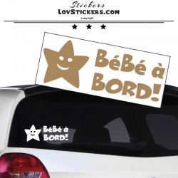 Sticker Bébé à Bord etoile - Sécurité enfant voiture