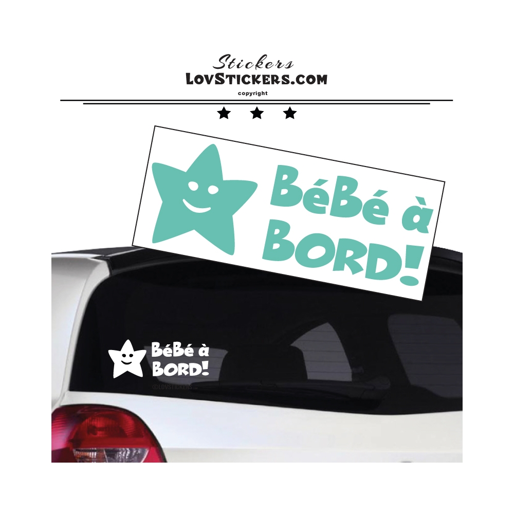 Sticker Bébé à Bord etoile - Sécurité enfant voiture