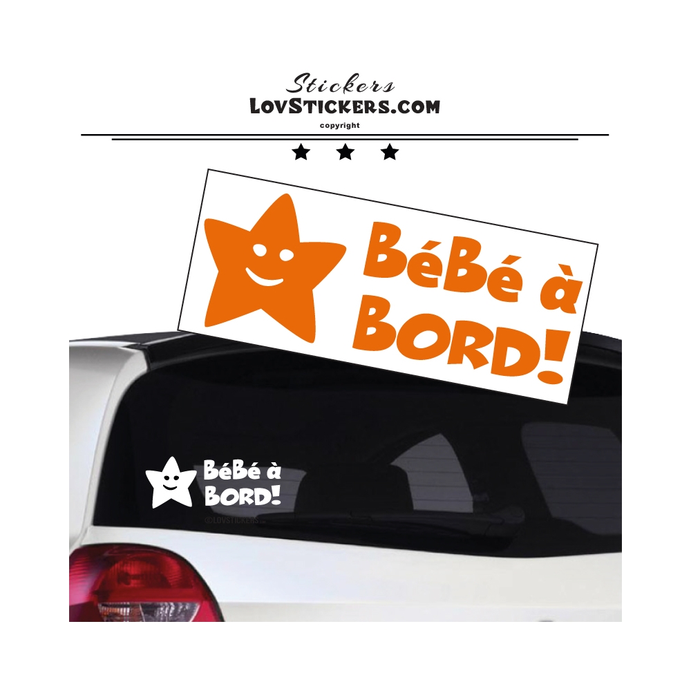 Sticker Bébé à Bord etoile - Sécurité enfant voiture