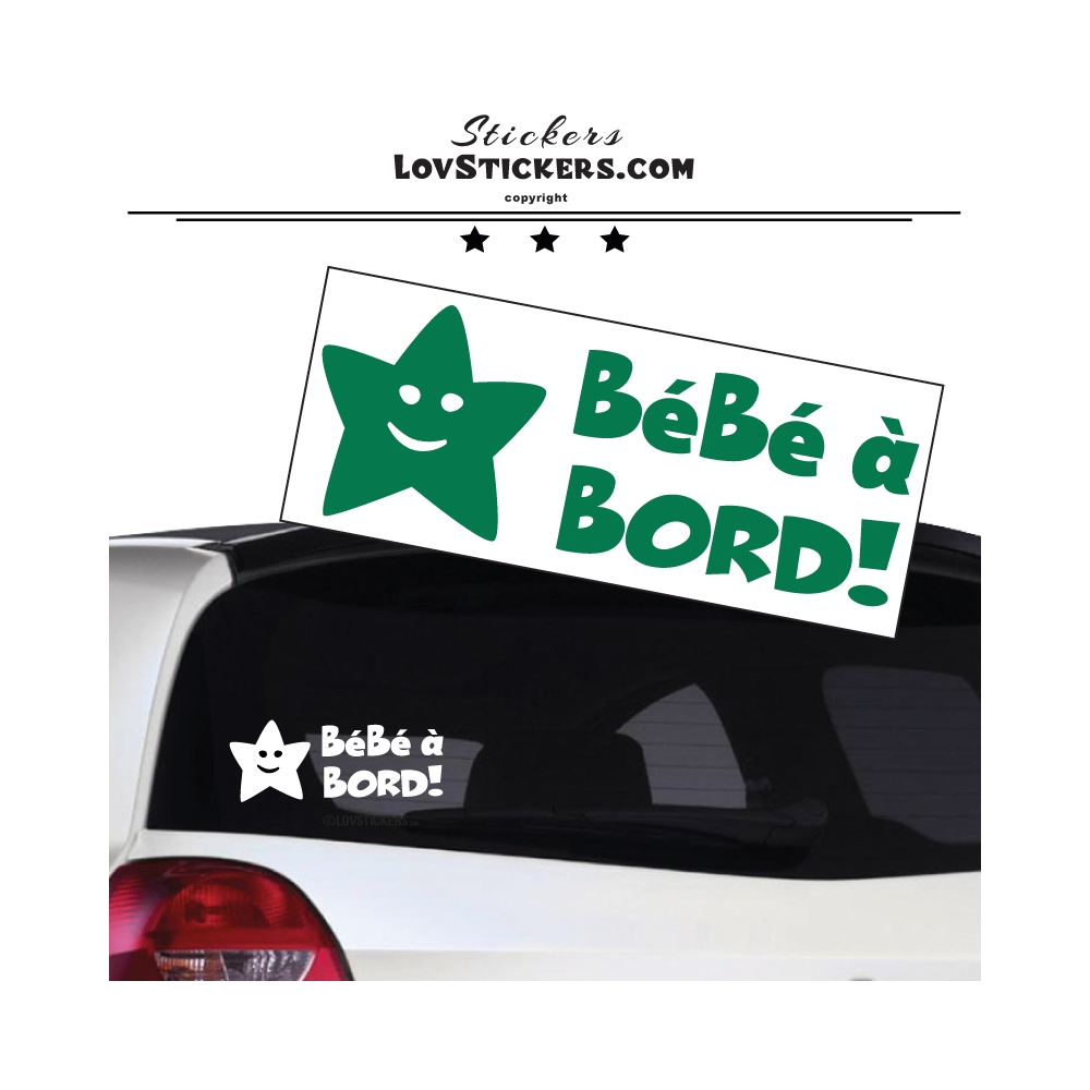 Sticker Bébé à Bord etoile - Sécurité enfant voiture