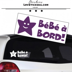 Sticker Bébé à Bord etoile - Sécurité enfant voiture