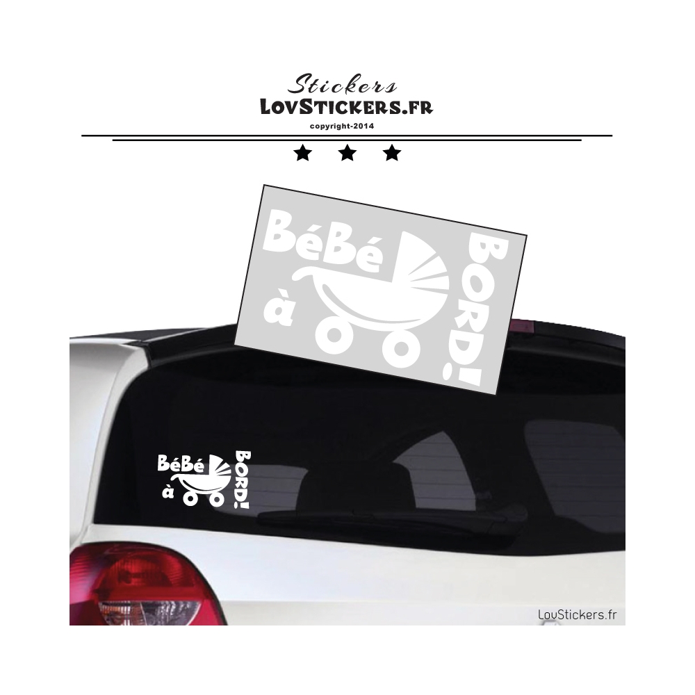 Sticker Bébé à Bord poussette - Sécurité enfant voiture