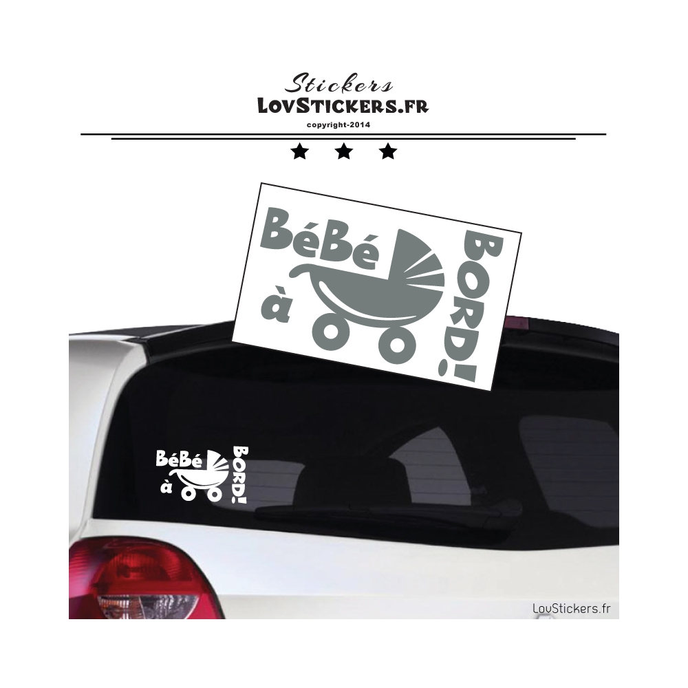 Sticker Bébé à Bord poussette - Sécurité enfant voiture