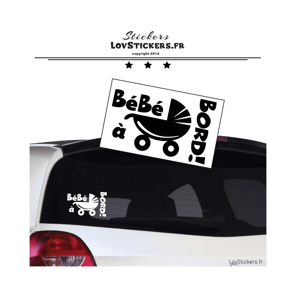 Sticker Bébé à Bord avec un Chat - LovStickers Couleur Exterieur Noir