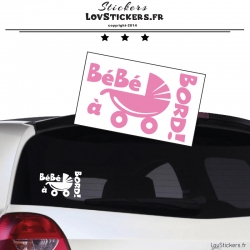 Sticker Bébé à Bord poussette - Sécurité enfant voiture