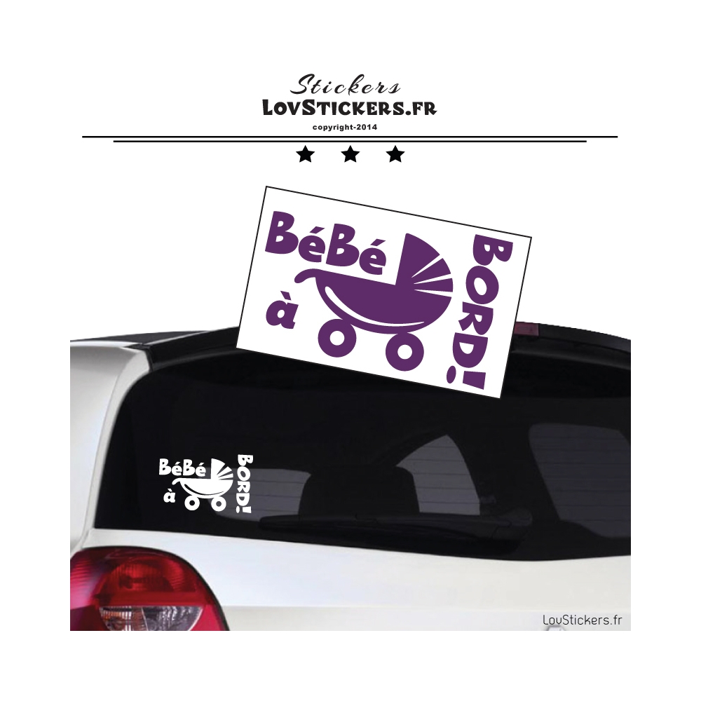 Sticker Bébé à Bord poussette - Sécurité enfant voiture