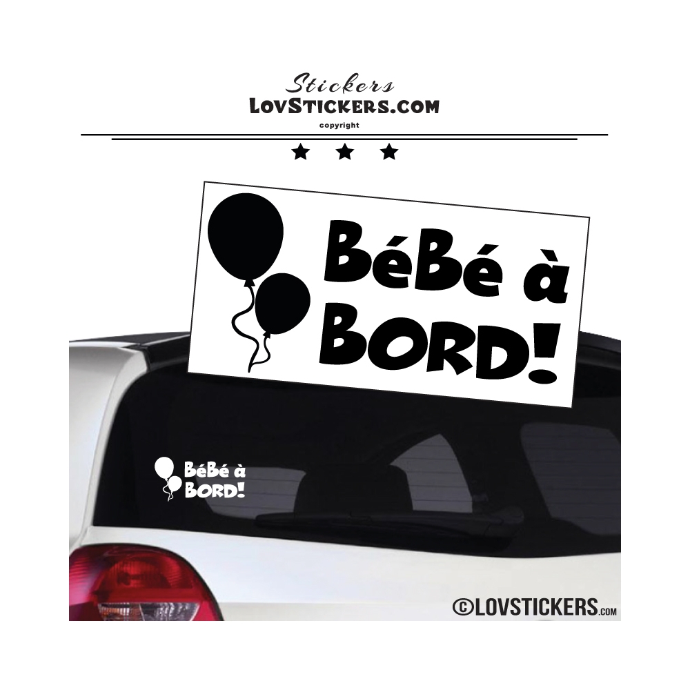 Sticker Bébé à Bord avec Ballon - Sécurité enfant voiture