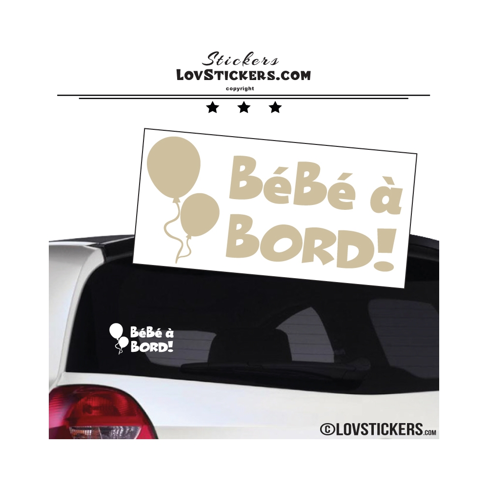 Sticker Bébé à Bord avec Ballon - Sécurité enfant voiture