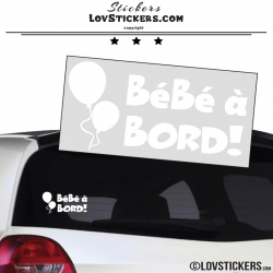 Sticker Bébé à Bord avec Ballon - Sécurité enfant voiture