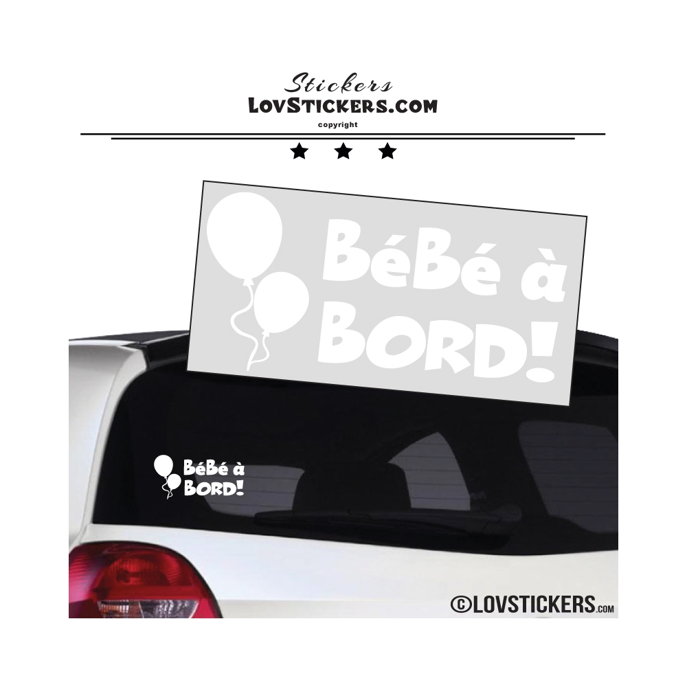 Sticker Bébé à Bord avec Ballon - Sécurité enfant voiture