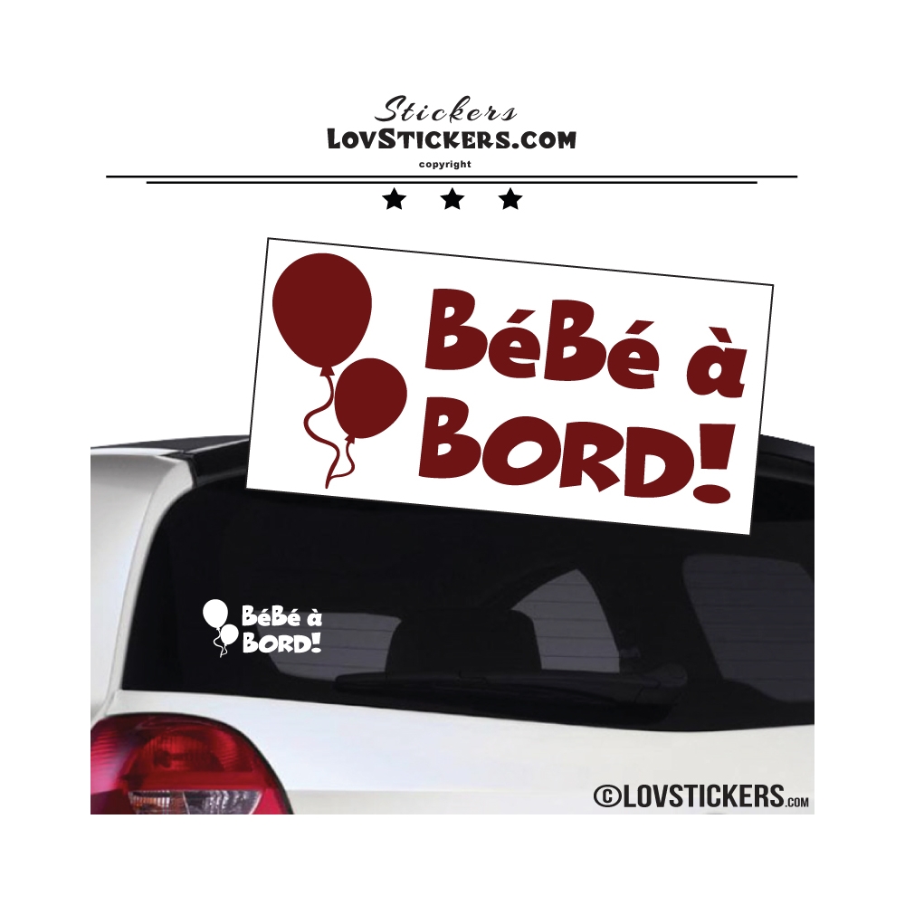 Sticker Bébé à Bord avec Ballon - Sécurité enfant voiture