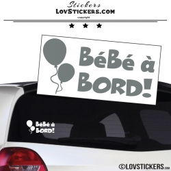 Sticker Bébé à Bord avec Ballon - Sécurité enfant voiture