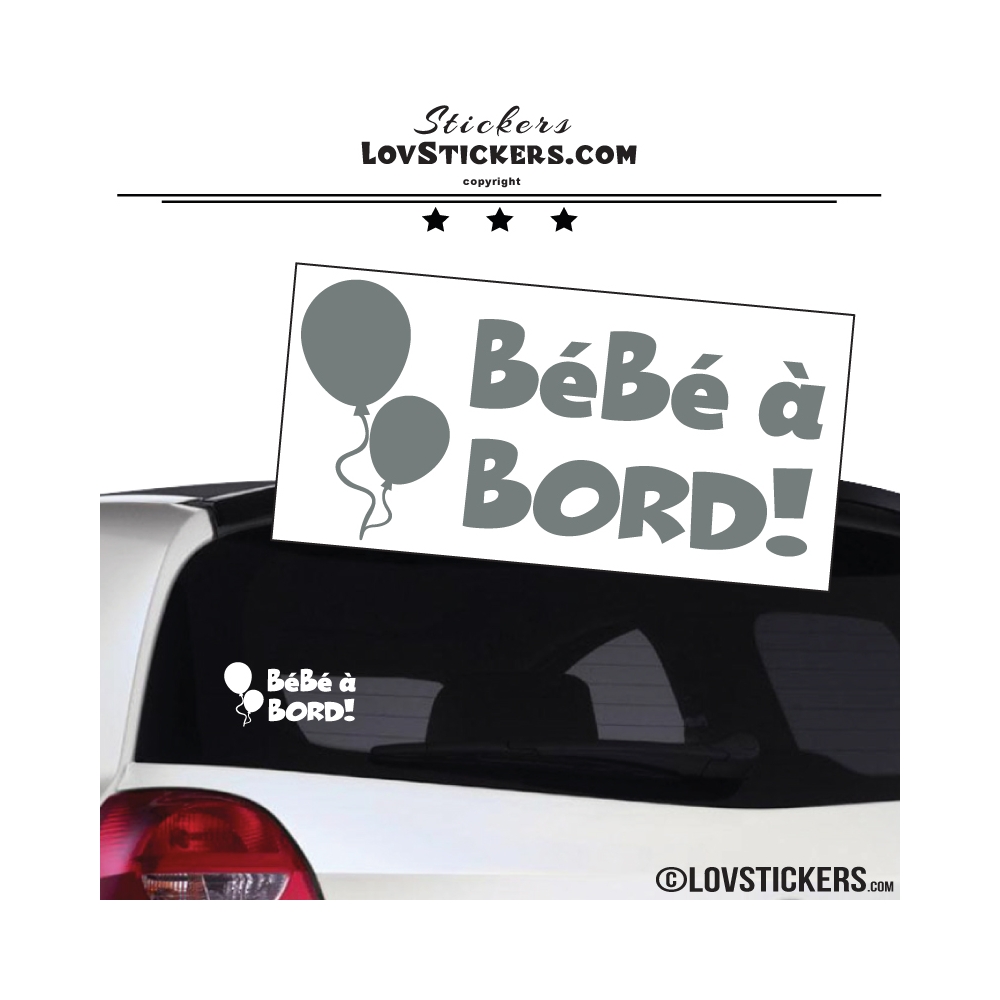 Sticker Bébé à Bord avec Ballon - Sécurité enfant voiture