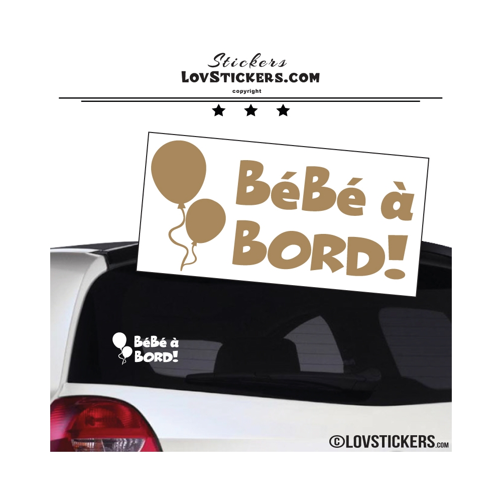 Sticker Bébé à Bord avec Ballon - Sécurité enfant voiture