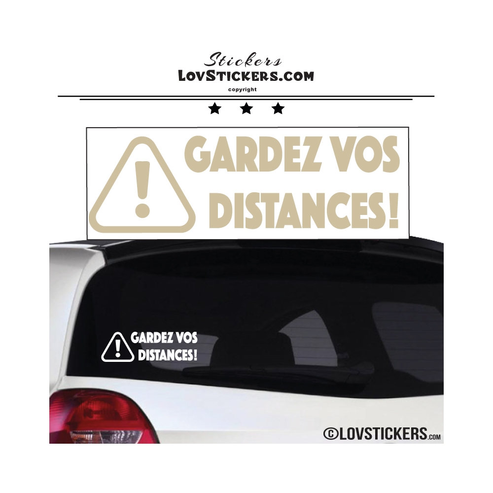 Sticker GARDEZ VOS DISTANCES ! avec Paneau Danger