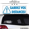 Sticker GARDEZ VOS DISTANCES ! avec Paneau Danger