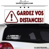 Sticker GARDEZ VOS DISTANCES ! avec Paneau Danger